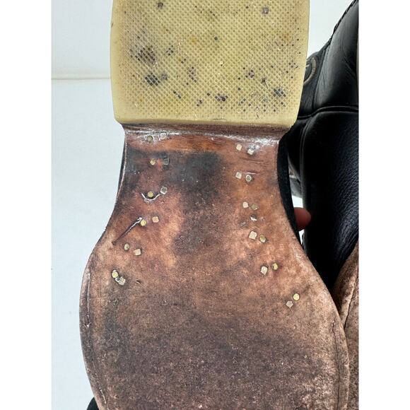 Admirable Boots Mens Sz 9 Black Leather Snip-Toe Western Cowboy Boots main image 9